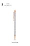 Light Gray Glitter Luxury Ballpoint Pen with White Rose Detail