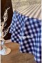 Fiber Lined Navy Blue Pötikare Non-Slip Wipeable Pvc Round Oilcloth Tablecloth