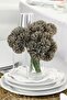 Artificial Flower Ball Chrysanthemum 7-Piece Mini Snowball Bundle 28 cm Ecru-Grey - 2