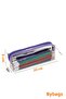 4Pcs Pvc Pen Holder Zippered Transparent Makeup Bag Pencil Case Purple Green Red Pink Black - 3