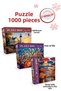 3 Pcs 1000 Piece Puzzle Seafarer's Sunset and Street with Rainy Umbrella and Tree of Life