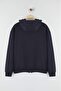 Lacivert Oversize/Geniş Kesim Fermuarlı Sıcak Tutan Kapüşonlu Sweatshirt-Hırka TMNAW24SW00049 - 8
