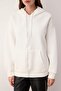 Ecru Oversize/Relaxed Fit Zippered Thick Fleece Lined Knitted Cardigan/Sweatshirt Twoaw24Sw00188 - 3