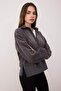Antrasit Regular/Normal Kalıp Fermuar Detaylı Dik Yaka Polar Kalın Örme Sweatshirt TWOAW26SW00026