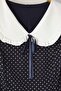 Navy Blue Peter Pan Collar Polka Dot Chiffon Mini Woven Plus Size Dress TBBAW26AH00048 - 7