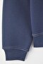 Indigo Unisex Oversize/Geniş Kesim Kontrast Dikiş Detaylı Bisiklet Yaka Sweatshirt TMNAW24SW00011 - 8