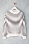 Kahverengi Çizgili Oversize/Geniş Kalıp Örme Sweatshirt TWOAW26SW00102 - 5