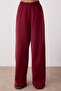Bordo Kapüşonlu Geniş Kalıp Örme Pijama Takımı TWOSS21EM0026 - 3