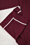 Bordo Biye Detaylı Gömlek Yaka Örme Pijama Takımı TBBAW26AI00032 - 5