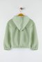 Mint Cotton Printed Hooded Crop Regular Inside Fleece Girls' Knitted Sweatshirt Tkdaw26Sw00035 - 5