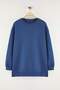 Indigo Kalın İçi Polarlı Yırtmaçlı Oversize/Bol Kesim Örme Büyük Beden Sweatshirt TBBAW24AO00003 - 5
