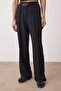 Siyah Kemerli Düşük Bel Wide Leg/Geniş Paça Dökümlü Kumaş Pantolon TWOAW26PL00068 - 4