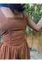 Romantic Dress with Corset and Slit in Linen. - 2