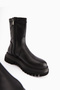 Laimi Black Thick Sole Oval Toe Women's Boots, Women's Bootie - 5