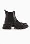 Leyah Black Laser Cut Detailed Elastic Women's Boots, Women's Bootie