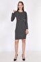 5750 - Black Striped Long Sleeve Breastfeeding Dress - 2