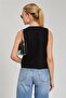 Women's Polyviscon Vest with Pocket Cover - Black - 5