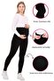 Myra8050b Adjustable Waist Winter Velvet Maternity Leggings - black