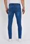 Men's Slim Fit Stretch Fabric Jeans Dark Blue Distressed - 4