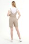 Myra6201 - Beige Maternity Shorts Salopet - 5