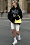 Black Oversize Hooded Women's Sweatshirt SH129 - 2