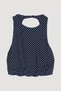 Backless Spotted Blouse Navy Blue - 2