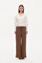 Heart Embroidered Buttoned V-Neck Knitwear Cardigan Ecru - 3