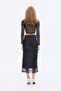 Polka Dot Drape Detailed Transparent Midi Skirt Black - 5