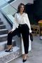 Black High Waist Pleated Women's Fabric Trousers Mg2507 - 3