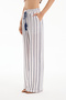 Lace and Tassel Detailed Striped Trousers Ecru - 4