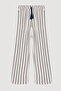 Lace and Tassel Detailed Striped Trousers Ecru - 2