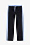 Contrast Stripe Waist Detailed Wide Leg Trousers Blue - 2