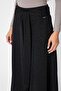 Belt Detailed Wide Leg Winter Wool Anthracite Trousers - 7