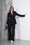 Women's Black Jacket Trousers Set - 5