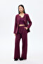 بنطلون قماشي واسع الساق بلون البرقوق