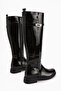 Kanako Black Patent Leather Accessory Zippered Short Heeled Women's Boots - 2