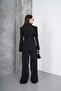 Women's Black Jacket Trousers Set - 3