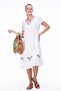 Short Sleeve Voile Moonlight Embroidery Detailed Midi Length Summer Authentic Dress Cream Krm - 3