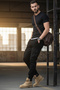 Men's Denim Cargo Pants - Black, Lycra, Elastic Waist, Zipper - Men's Denim Pants - 4