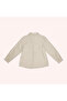 Girl's Collar Embroidery Detailed Beige Shirt - 6