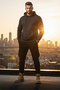 Men's Denim Cargo Pants - Black, Lycra, Elastic Waist, Zipper - Men's Denim Pants - 3