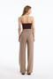 Brown High Waist Linen Palazzo Trousers - 5