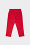 Girl's Belt Ruffle Detailed Red Trousers - 4