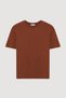Tricou basic oversize cu guler rotund maro