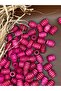 16X12 mm Fuchsia Pink Oval Pasta Wooden Beads Twisted Sleeve (50Gram58Pcs) Hole Diameter 5mm Macrame Jewelry - 3