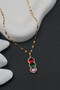 Stainless Steel Colored Zircon Stone Gold Women's Necklace - 3