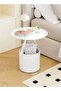 1-Piece Multifunction Round Edge Table Sofa Side End Table Coffee Table Nightstand with Storage Buck