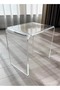 Multipurpose C Shaped Side Table Transparent Design Acrylic Coffee Table Snacks Table Bedside Table - 3