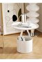1-Piece Multifunction Round Edge Table Sofa Side End Table Coffee Table Nightstand with Storage Buck - 5