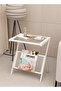 Multifunction Glass-top Sofa Side Table Accent End Table with Magazine Rack Bedside Nightstand Z Sha